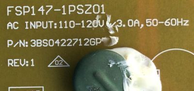 FUENTE DE PODER PARA TV SUNBRITETV HDR 4K UHD / NUMERO DE PARTE 0500-0605-1121 / 050006051121 / FSP147-1PSZ01 / 3BS0422712GP / MODELO SB-V-55-4KHDR - Imagen 2